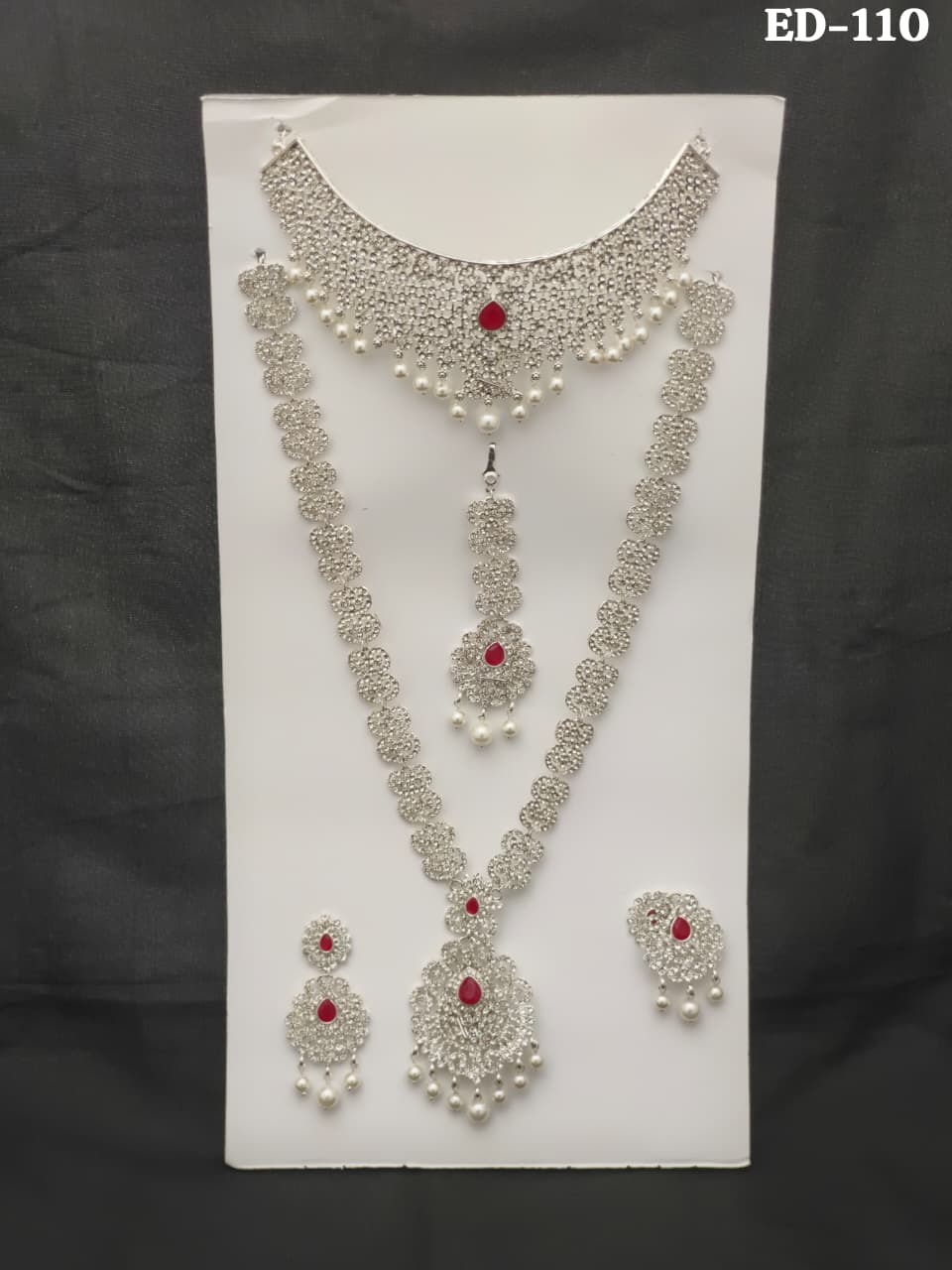 White Stone Bridal Jewellery Set